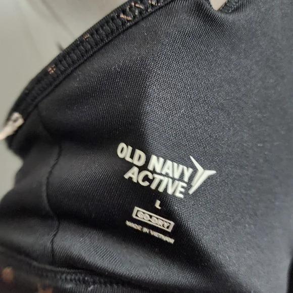 4/25$ Old Navy Active Go Dry Black With Gold Stars Sprts Bra Size L - Picture 8 of 9
